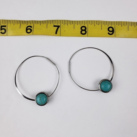 Turquoise Necklace Earrings Set Beaded Leather Silver Kenneth Cole Adjustable - Picture 10 of 12